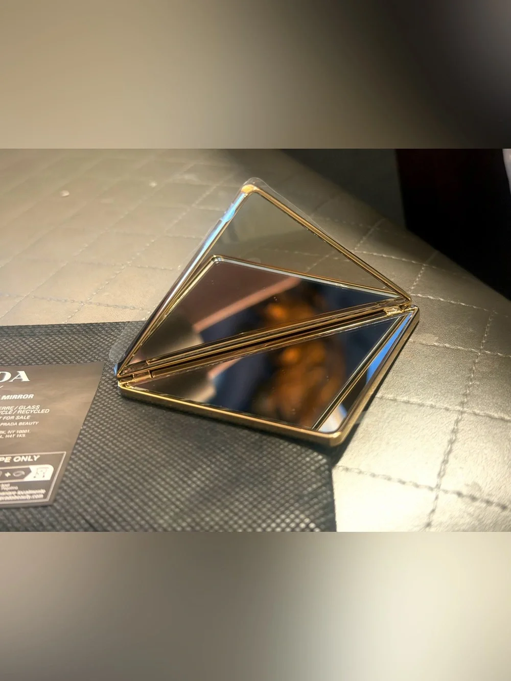 Prada Beauty Double Mirror Gold & silver metallic finish, compact